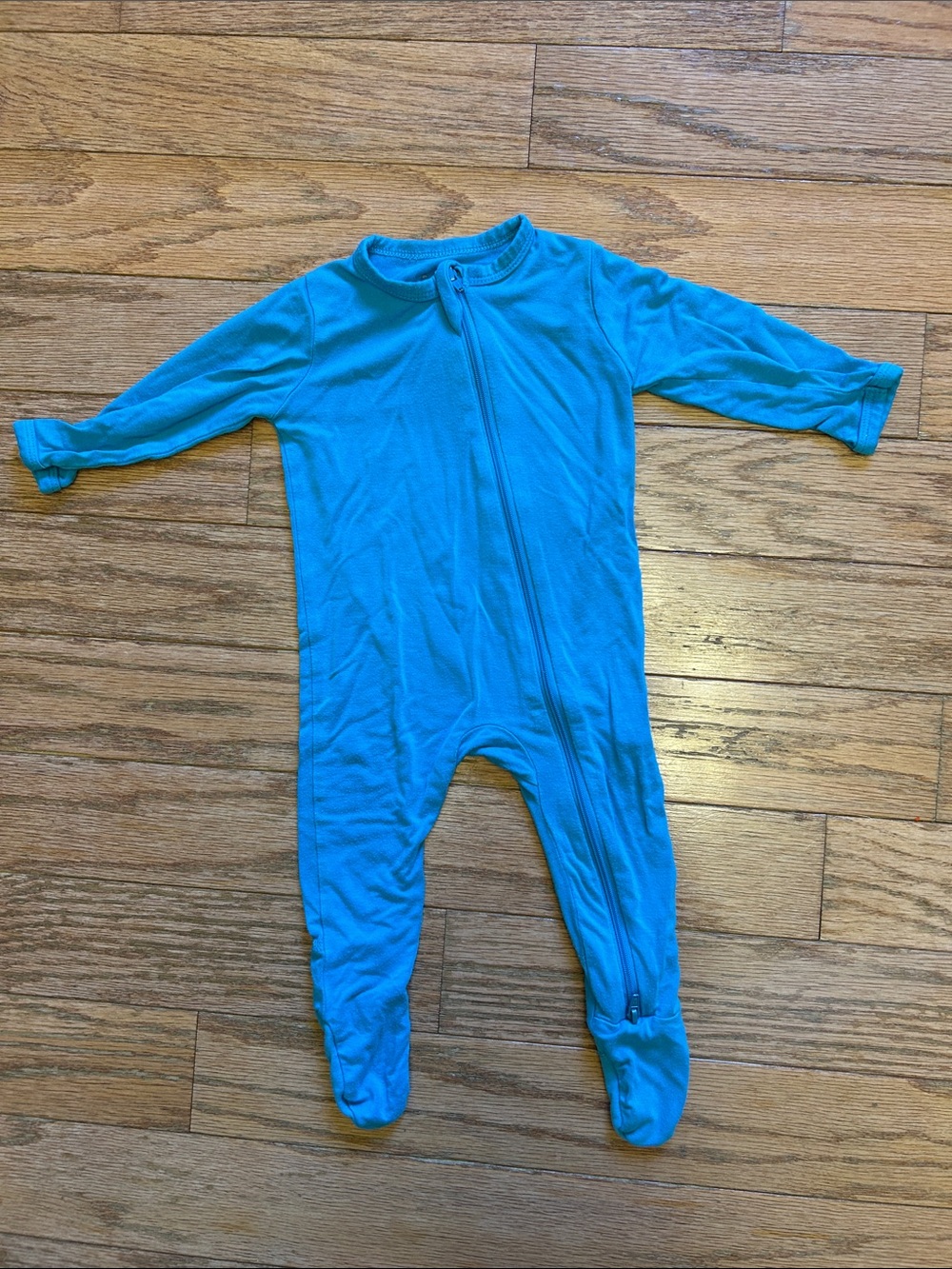Kyte BABY Blue Zip Footed One-Piece Pajama